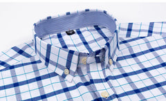 100% Pure Cotton Oxford Long Sleeve  Plaid Shirt