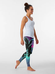 Retro 80s Outrun style grid print Leggings jogging pants