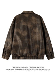 American Dyed PU Leather Jacket