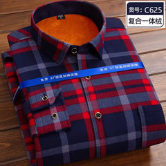 Fleece Shirt Long Sleeve Plaid Shirt