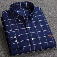Long Sleeve Pure Cotton Oxford  Embroidered Shirt
