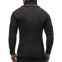 High-neck Sweater Knitted Thick Wool Button Top Retro Slim Fit