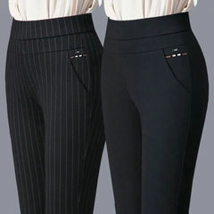 High Waist Casual Stretch Pockets Solid Color Match Top Slim Fit