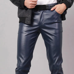 Rock Style PU Leather Pants Faux Leather Slim Fit Skinny