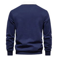 Embroidered Pure Cotton Long Sleeved Polo Shirt f