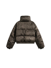 American PU Leather Distressed Cotton Jacket