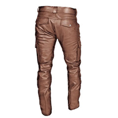 Leather Pants  With Cargo Pocket