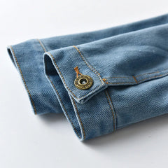 Unisex Denim Jean Coat Cowboy Overcoat Jacket