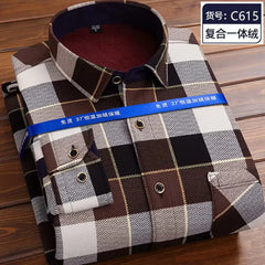 Fleece Shirt Long Sleeve Plaid Shirt