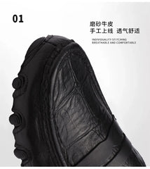 Moccasins Italian Black Genuine Leather Loafers Shoes