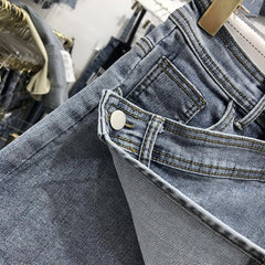 Stretch Skinny Ripped Hole Washed Denim Pants
