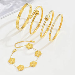Bracelet en acier et or