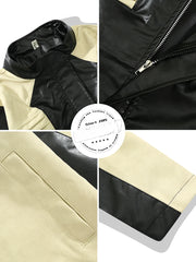 Pleated Motorcycle Leather Jacket