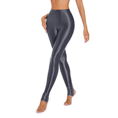 Glossy Tummy Control Sport Jogging Pants