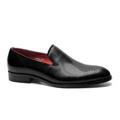 Italian Red Lining Loafers Genuine Leather Slip-on Shoes