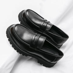Mocassin Patent Leather with Thick Soles Loafers Slip on Shoe Breathable