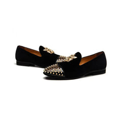 Spike Loafers Flat Footwear Studded Leather Shoes