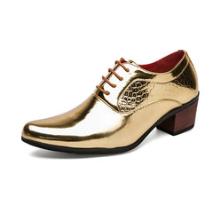 Gold Chelsea Boots PU Ankle Boots High Top  Golden Shoes