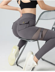 Butt Lift Mesh Pocket Cargo Running Leggings