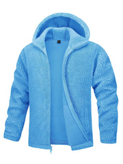 Hooded Fleece Jackets Thermal Warm Soft Fluffy Full Zip