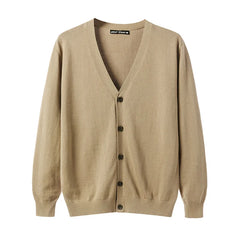 V-Neck Cardigan Casual Slim Fit Knitwear Men's Cotton Cardigan