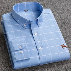 Long Sleeve Pure Cotton Oxford  Embroidered Shirt