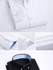 Oxford textile long sleeve slim fit shirt