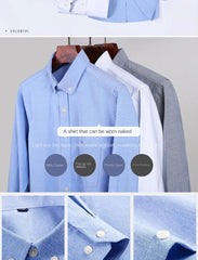 Oxford textile long sleeve slim fit shirt