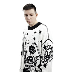 Vintage Knitted Sweater Jumper Winter Unisex Cotton Pullover Streetwear