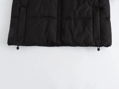 Versatile cotton short hooded thick jacket coat