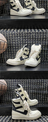 Vintage Genuine Leather High Top Boots Sneakers