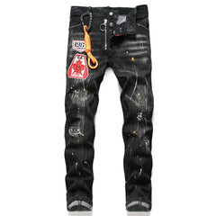 Cotton Skinny Denim  Holes Jeans