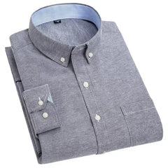 Oxford textile long sleeve slim fit shirt