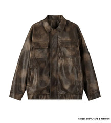 American Dyed PU Leather Jacket