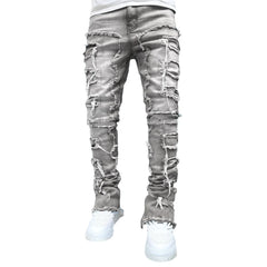 Tassel Damaged Denim Full Length Pants Hip-pop Trousers