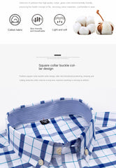 100% Pure Cotton  Oxford Short Sleeve Square Collar Solid Plaid Striped Shirt