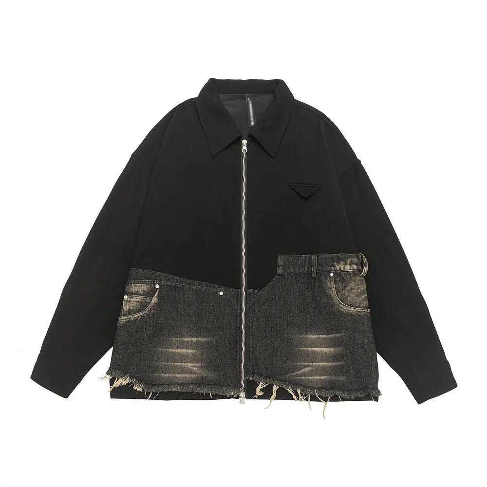 Patchwork Denim Jacket Mens