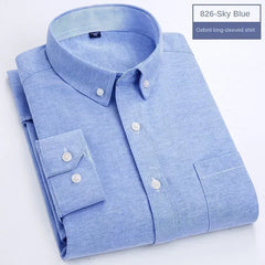 Oxford textile long sleeve slim fit shirt