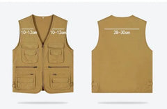 Fishing Cotton Sleeveless Vest With Many 16 Pockets