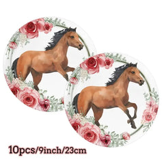 Horse Birthday Party Decoration Supplies Horse Theme Birthday Party Paper Napkins Cups Plates Tablecloth Tableware Child Favours