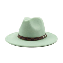 Vegan felt fedora hat wide brim hat
