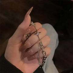 Snake Green Gemstone Metal Bracelet