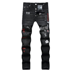 Cotton Skinny Denim  Holes Jeans