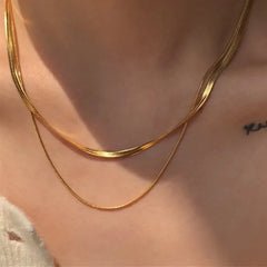 Double Layer Snake Chain Necklaces