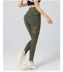 Butt Lift Mesh Pocket Cargo Running Leggings