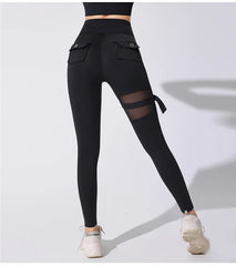 Butt Lift Mesh Pocket Cargo Running Leggings