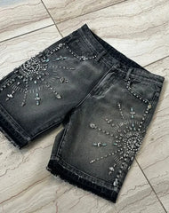Diamond design loose wide leg niche short