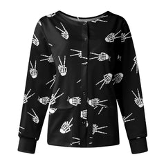 Long sleeve Cartoon print spa  Slim Fit top