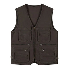 Fishing Cotton Sleeveless Vest With Many 16 Pockets