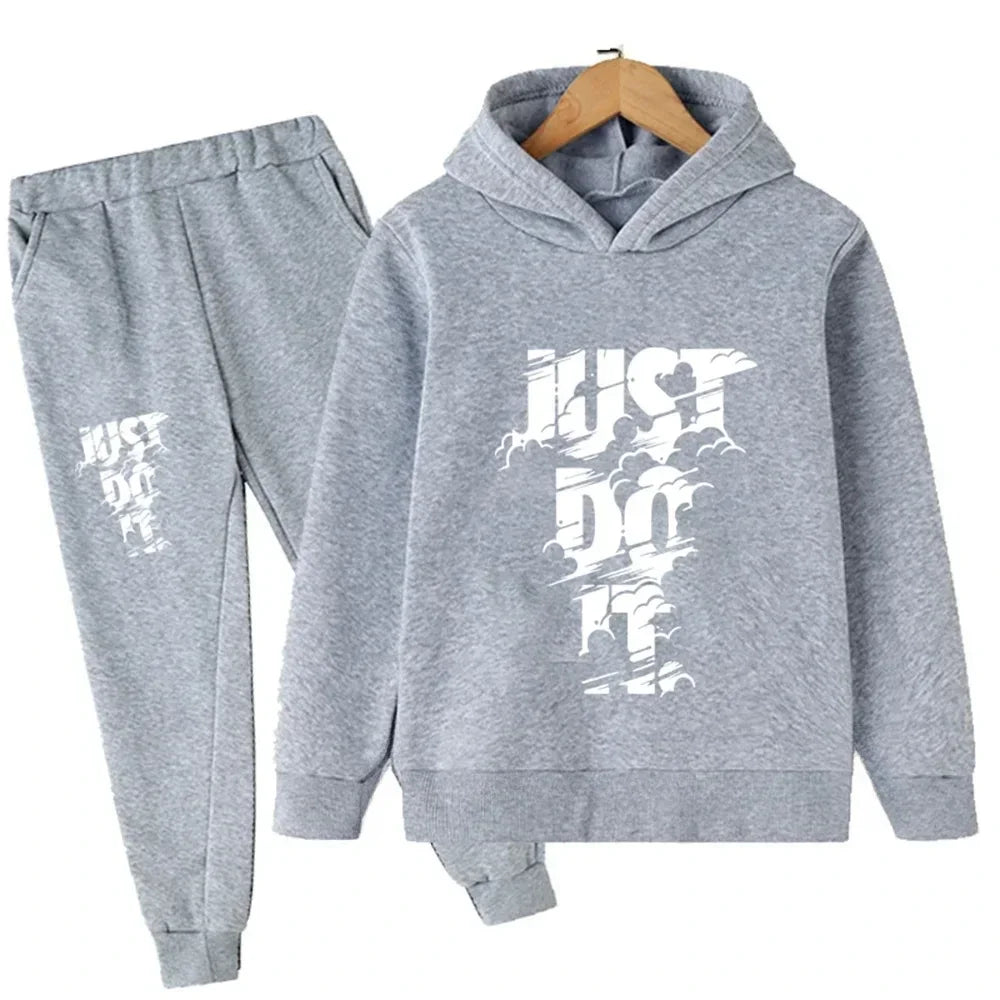 Sportswear Boys and Girls Hoodie+Pants 2-piece Set 3-14 Years Old